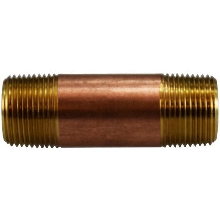 Midland Industries 34 X 2 RED BRASS NIPPLE 40082